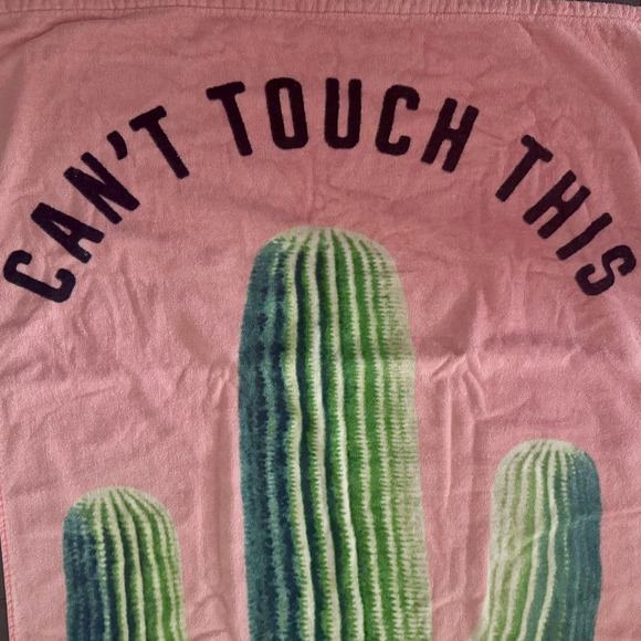 Victoria's Secret PINK Cactus Beach Towel Cant Touch This Pink Cotton 28x58 - Picture 4 of 8
